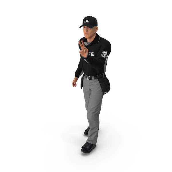 Baseball Umpire In Cap Showing Points PNG & PSD Images