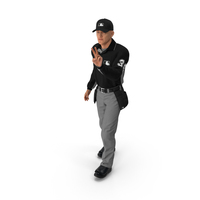Baseball Umpire In Cap Showing Points PNG & PSD Images