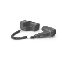 Black Hotel Hair Dryer Dismounted PNG & PSD Images
