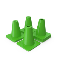 6 Inch Traffic Cone Green PNG & PSD Images