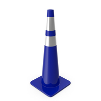 36 Inch Traffic Cone With Reflector Blue PNG & PSD Images
