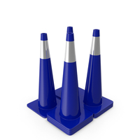 36 Inch Traffic Cone With Reflector Blue PNG & PSD Images