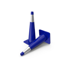 36 Inch Traffic Cone With Reflector Blue PNG & PSD Images