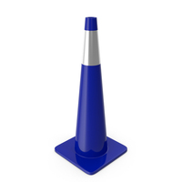 36 Inch Traffic Cone With Reflector Blue PNG & PSD Images