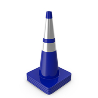 28 Inch Traffic Cone With Reflector Blue PNG & PSD Images