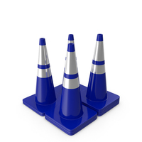 28 Inch Traffic Cone With Reflector Blue PNG & PSD Images