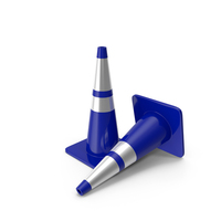 28 Inch Traffic Cone With Reflector Blue PNG & PSD Images