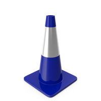 18 Inch Traffic Cone With Reflector Blue PNG & PSD Images