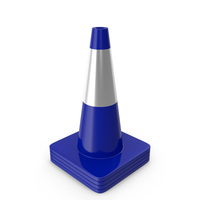 18 Inch Traffic Cone With Reflector Blue PNG & PSD Images