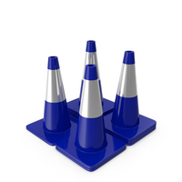 18 Inch Traffic Cone With Reflector Blue PNG & PSD Images