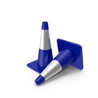 18 Inch Traffic Cone With Reflector Blue PNG & PSD Images
