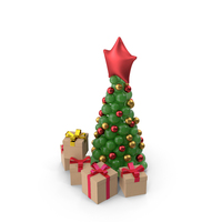 Balloon Christmas Tree With Gift Boxes PNG & PSD Images