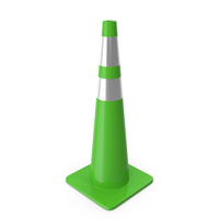 36 Inch Traffic Cone With Reflector Green PNG & PSD Images