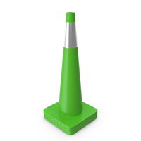 36 Inch Traffic Cone With Reflector Green PNG & PSD Images