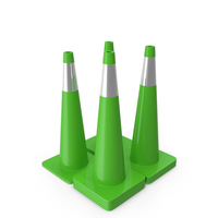 36 Inch Traffic Cone With Reflector Green PNG & PSD Images
