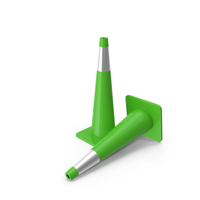 36 Inch Traffic Cone With Reflector Green PNG & PSD Images