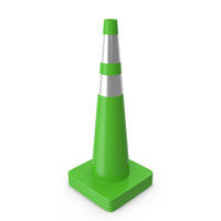 36 Inch Traffic Cone With Reflector Green PNG & PSD Images