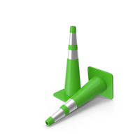 36 Inch Traffic Cone With Reflector Green PNG & PSD Images