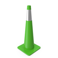 36 Inch Traffic Cone With Reflector Green PNG & PSD Images