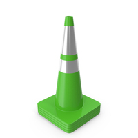 28 Inch Traffic Cone With Reflector Green PNG & PSD Images