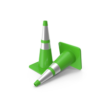 28 Inch Traffic Cone With Reflector Green PNG & PSD Images