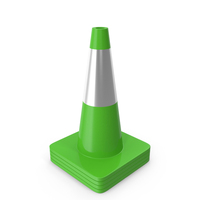 18 Inch Traffic Cone With Reflector Green PNG & PSD Images