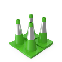 18 Inch Traffic Cone With Reflector Green PNG & PSD Images