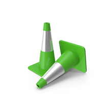18 Inch Traffic Cone With Reflector Green PNG & PSD Images
