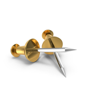 Gold Paper Pins PNG & PSD Images