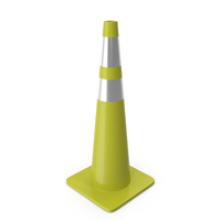 36 Inch Traffic Cone With Reflector Yellow PNG & PSD Images