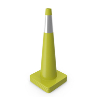 36 Inch Traffic Cone With Reflector Yellow PNG & PSD Images