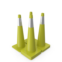 36 Inch Traffic Cone With Reflector Yellow PNG & PSD Images