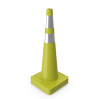 36 Inch Traffic Cone With Reflector Yellow PNG & PSD Images