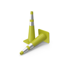 36 Inch Traffic Cone With Reflector Yellow PNG & PSD Images