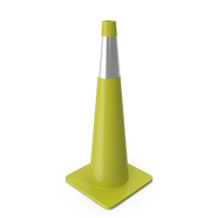 36 Inch Traffic Cone With Reflector Yellow PNG & PSD Images