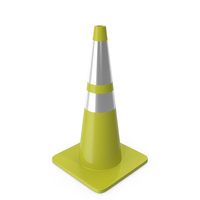 28 Inch Traffic Cone With Reflector Yellow PNG & PSD Images