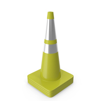 28 Inch Traffic Cone With Reflector Yellow PNG & PSD Images