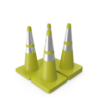28 Inch Traffic Cone With Reflector Yellow PNG & PSD Images