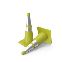 28 Inch Traffic Cone With Reflector Yellow PNG & PSD Images