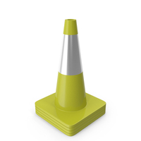 18 Inch Traffic Cone With Reflector Yellow PNG & PSD Images
