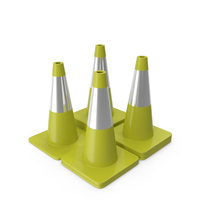 18 Inch Traffic Cone With Reflector Yellow PNG & PSD Images