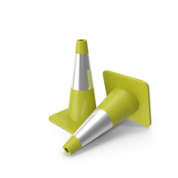 18 Inch Traffic Cone With Reflector Yellow PNG & PSD Images