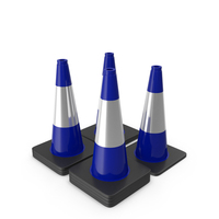 18 Inch  Traffic Cone With Reflector, Black Blue PNG & PSD Images