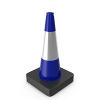 18 Inch  Traffic Cone With Reflector, Black Blue PNG & PSD Images