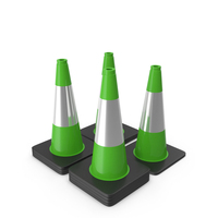 18 Inch  Traffic Cone With Reflector, Black Green PNG & PSD Images