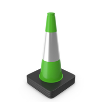 18 Inch  Traffic Cone With Reflector, Black Green PNG & PSD Images
