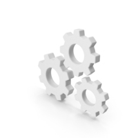 White Gears Icon PNG & PSD Images