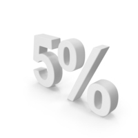 White Percent 5 PNG & PSD Images