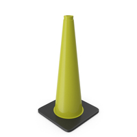 28 Inch Traffic Cone, Black Base Yellow PNG & PSD Images