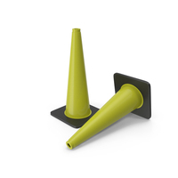 28 Inch Traffic Cone, Black Base Yellow PNG & PSD Images